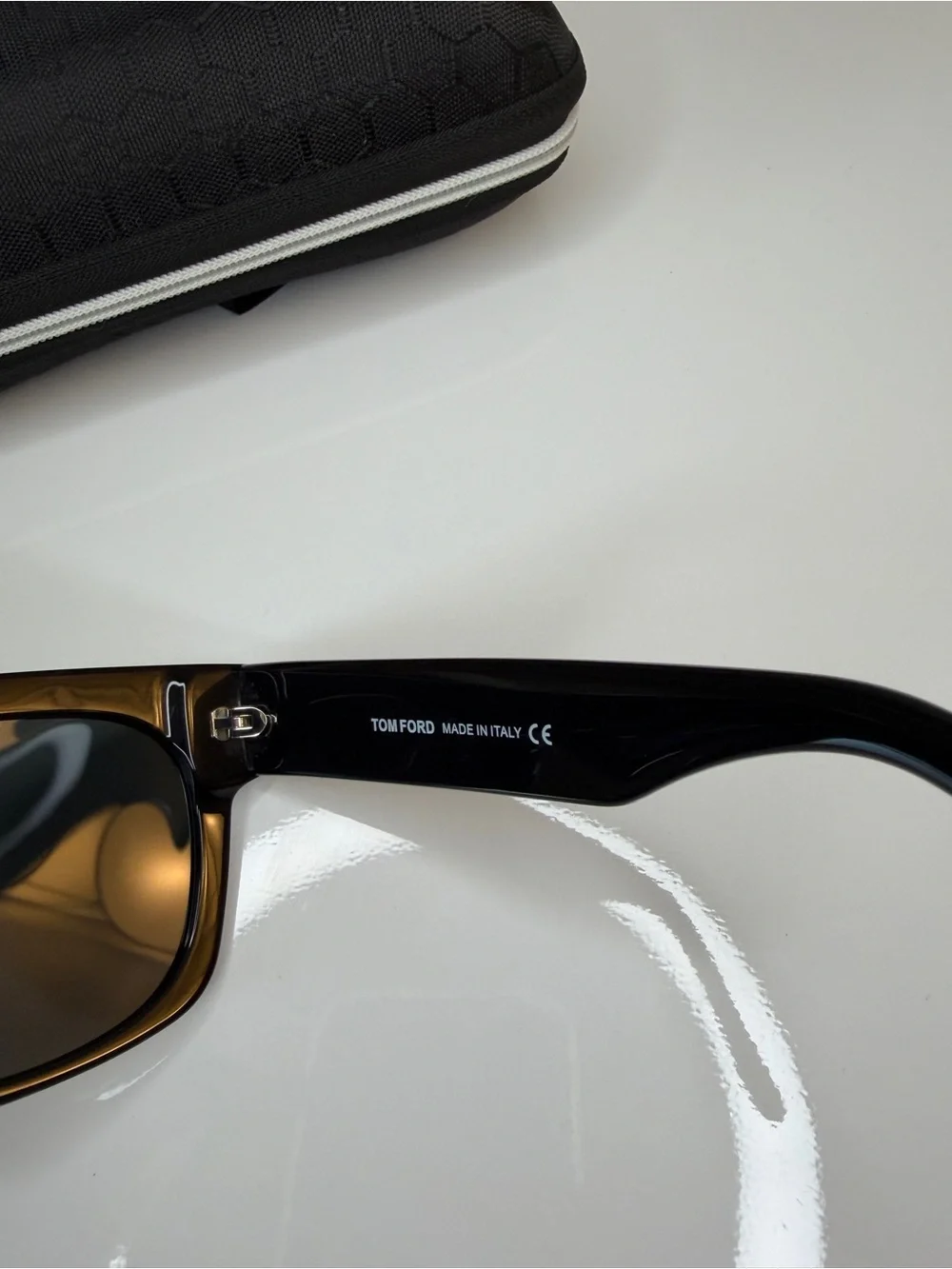 Men’s Original Designer TF Sunglasses with Acetate Frame and Black Lenses